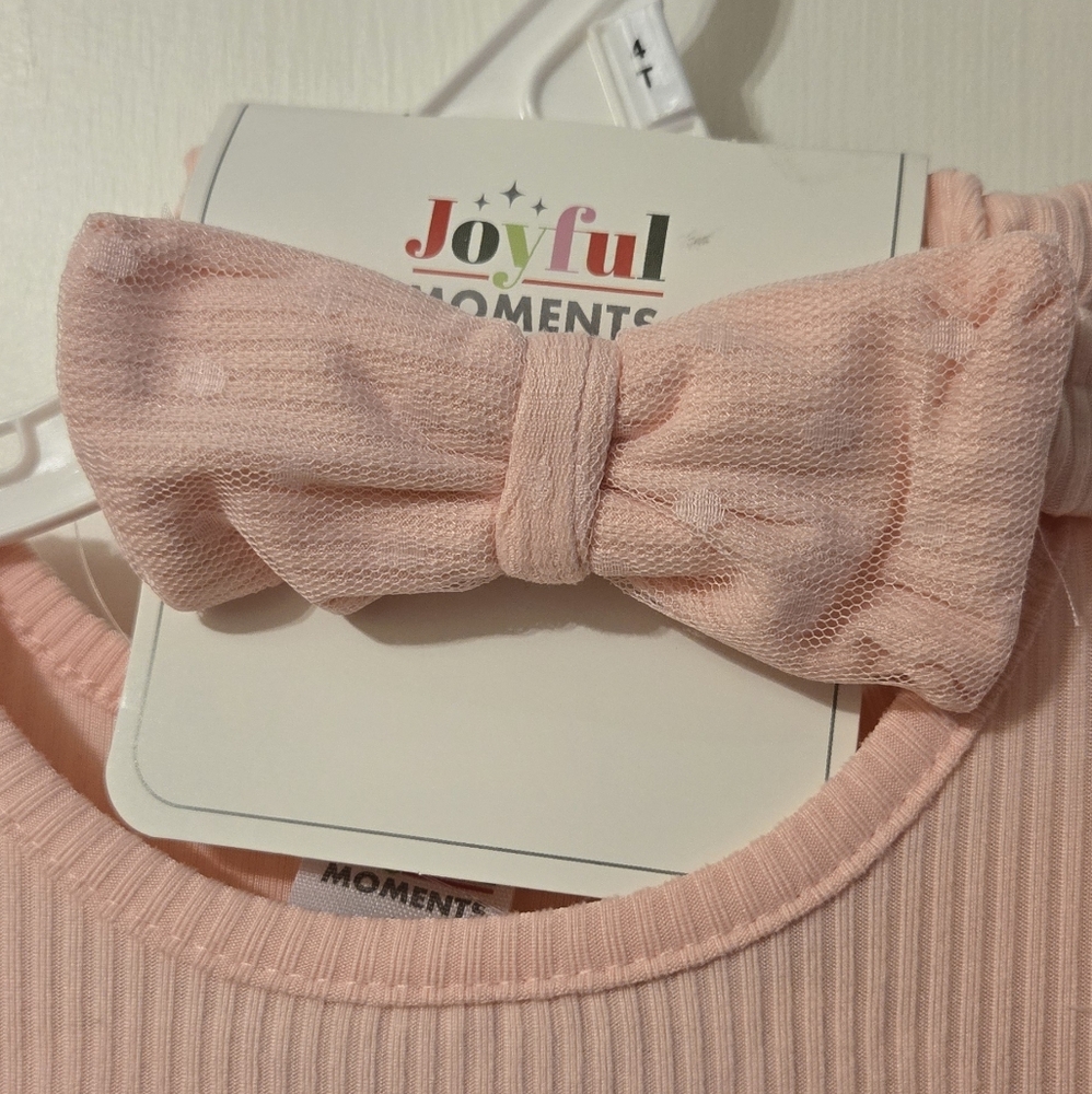 Joyful Moments Pink Reindeer Tulle Bow Dress - Picture 5 of 6
